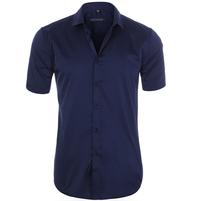 Billy | Breathable Elastic Anti-Wrinkle Shirt - Navy Blue / 38 - AMVIM