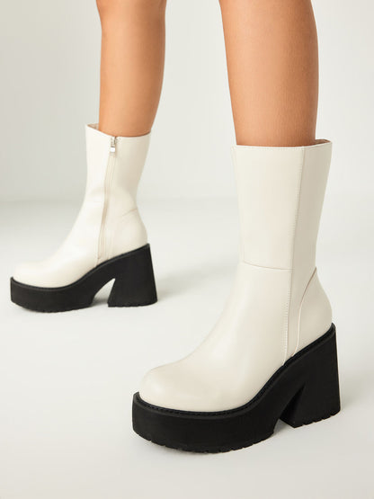 Barbara | Black HeelUp Boots - White / 35 - AMVIM