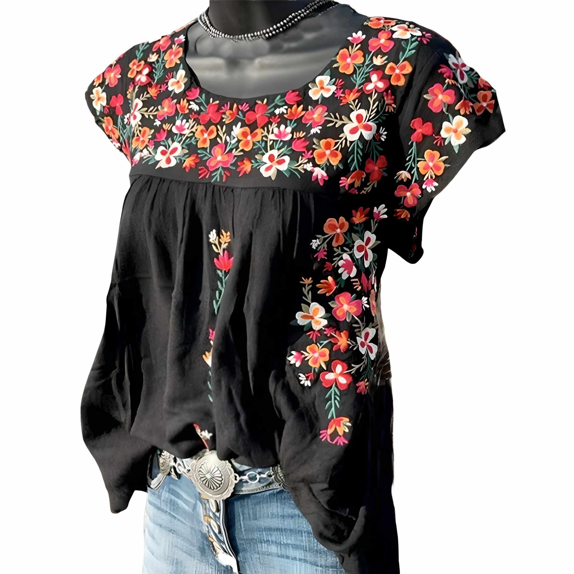 Beatriz | Blossom Shirt - Black / S - AMVIM