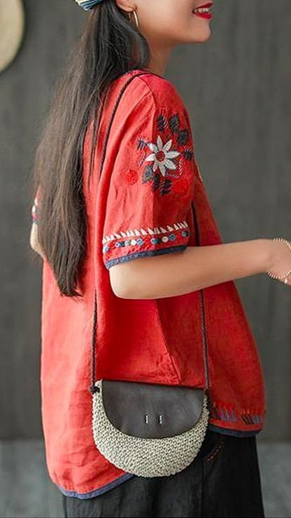 Elisa | Embroidered Loose Ethnic Blouse