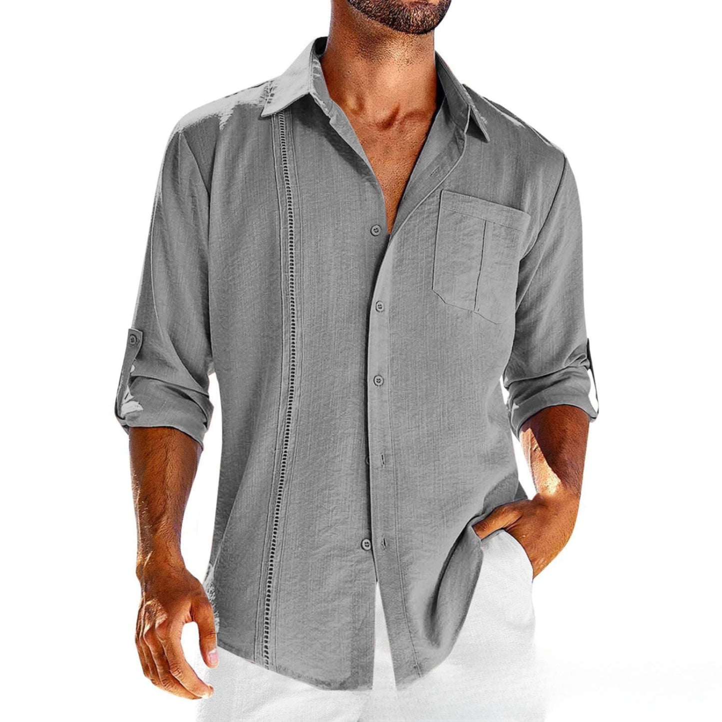 Luis | Lace Polo Pocket Shirt