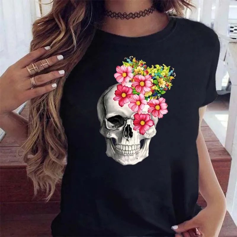 Silvia | Skull Tshirt - Black / Style 1 / S - AMVIM
