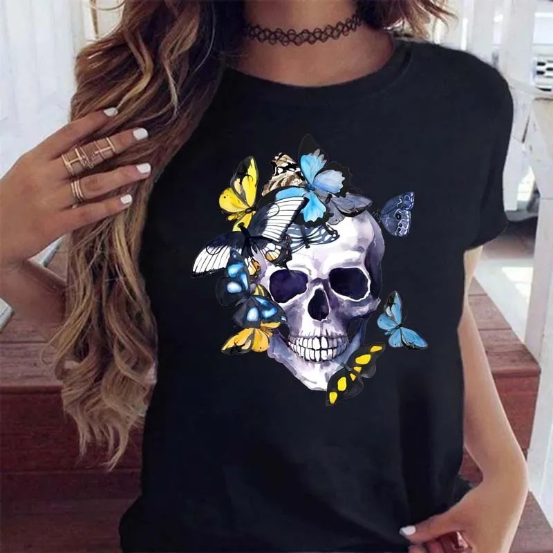 Silvia | Skull Tshirt - Black / Style 3 / S - AMVIM
