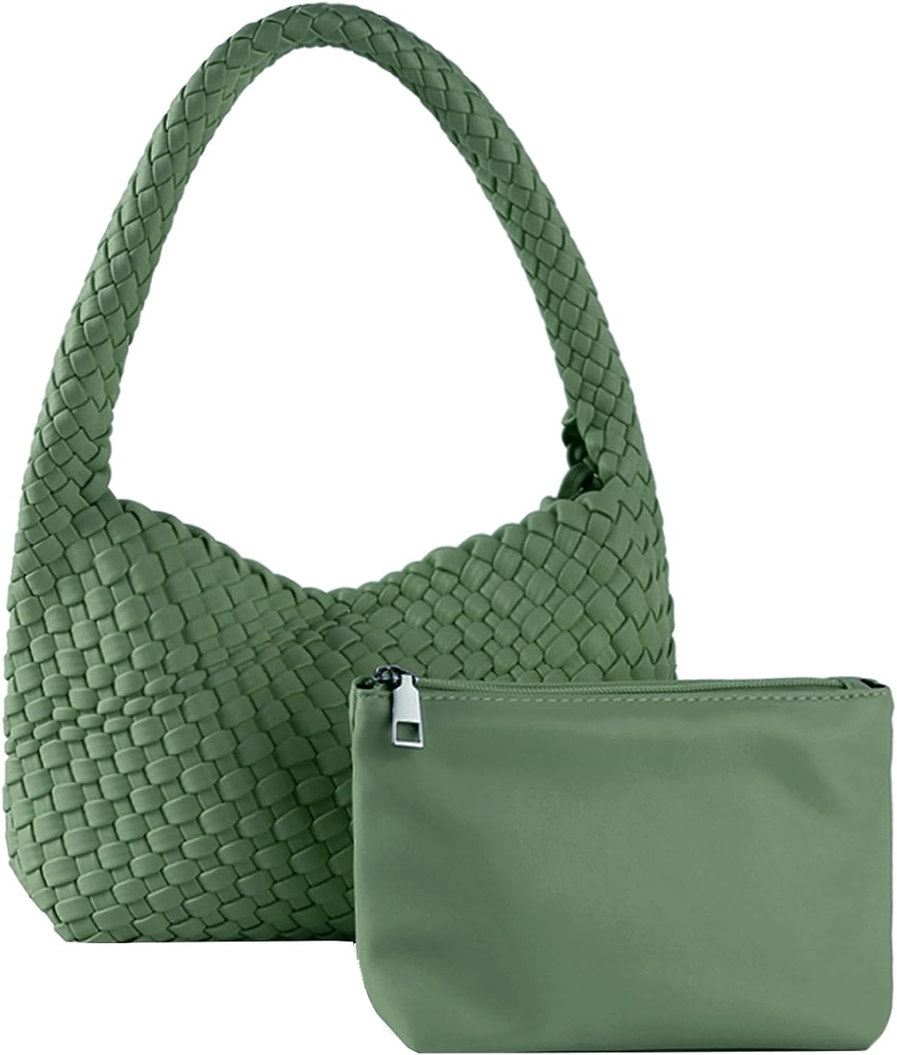 Soledad | Soft Woven Leather Tote - Green / Small - AMVIM