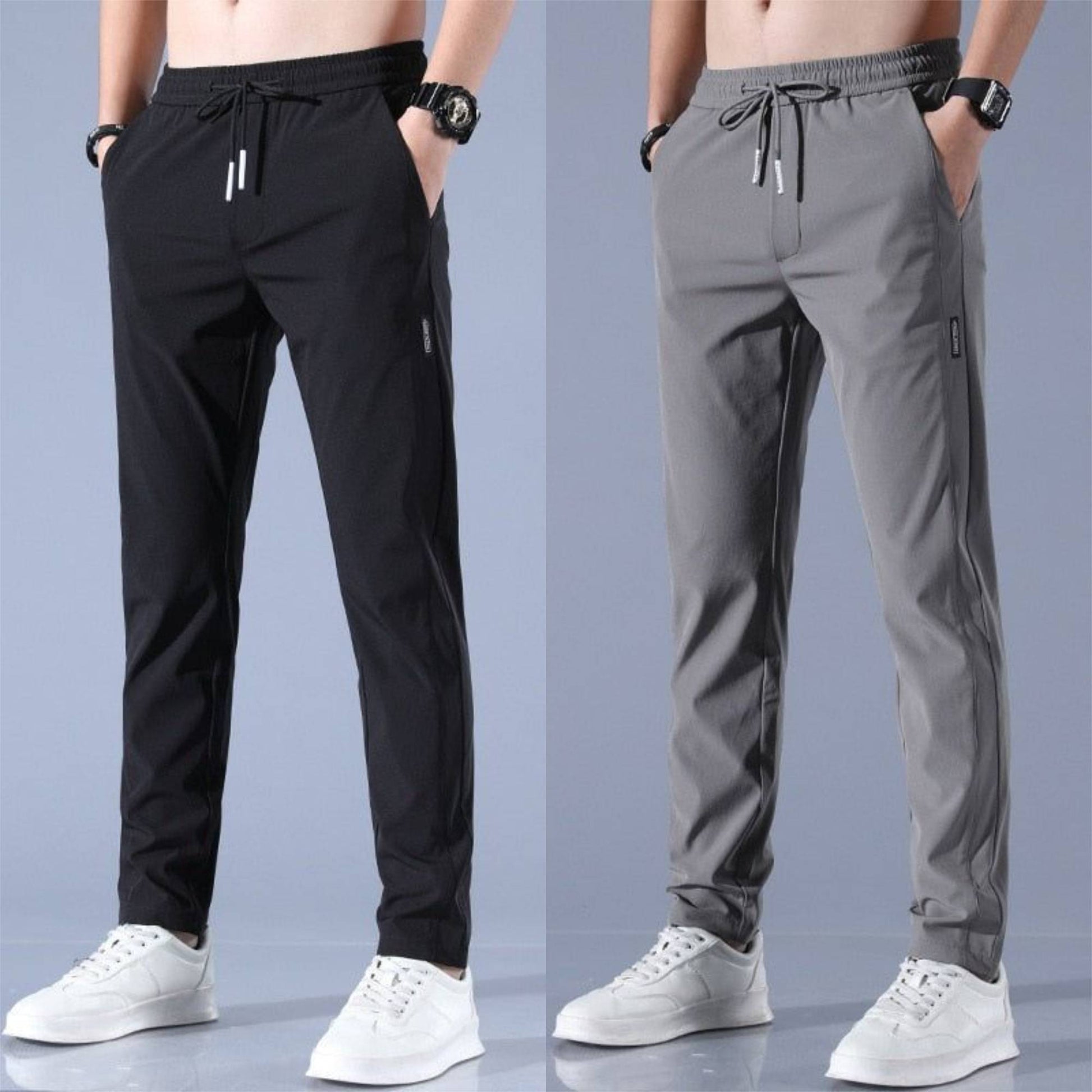 Stefan | SpeedDry Flexible Pants (1+1 FREE) - Black / Dark Gray / L - AMVIM