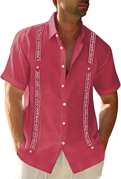 Sebastian | Summer Cuban Beach Polo Shirt - Red / M - AMVIM