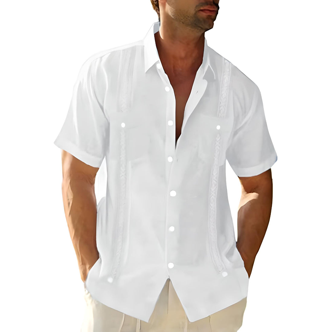 Sebastian | Summer Cuban Beach Polo Shirt - White / M - AMVIM
