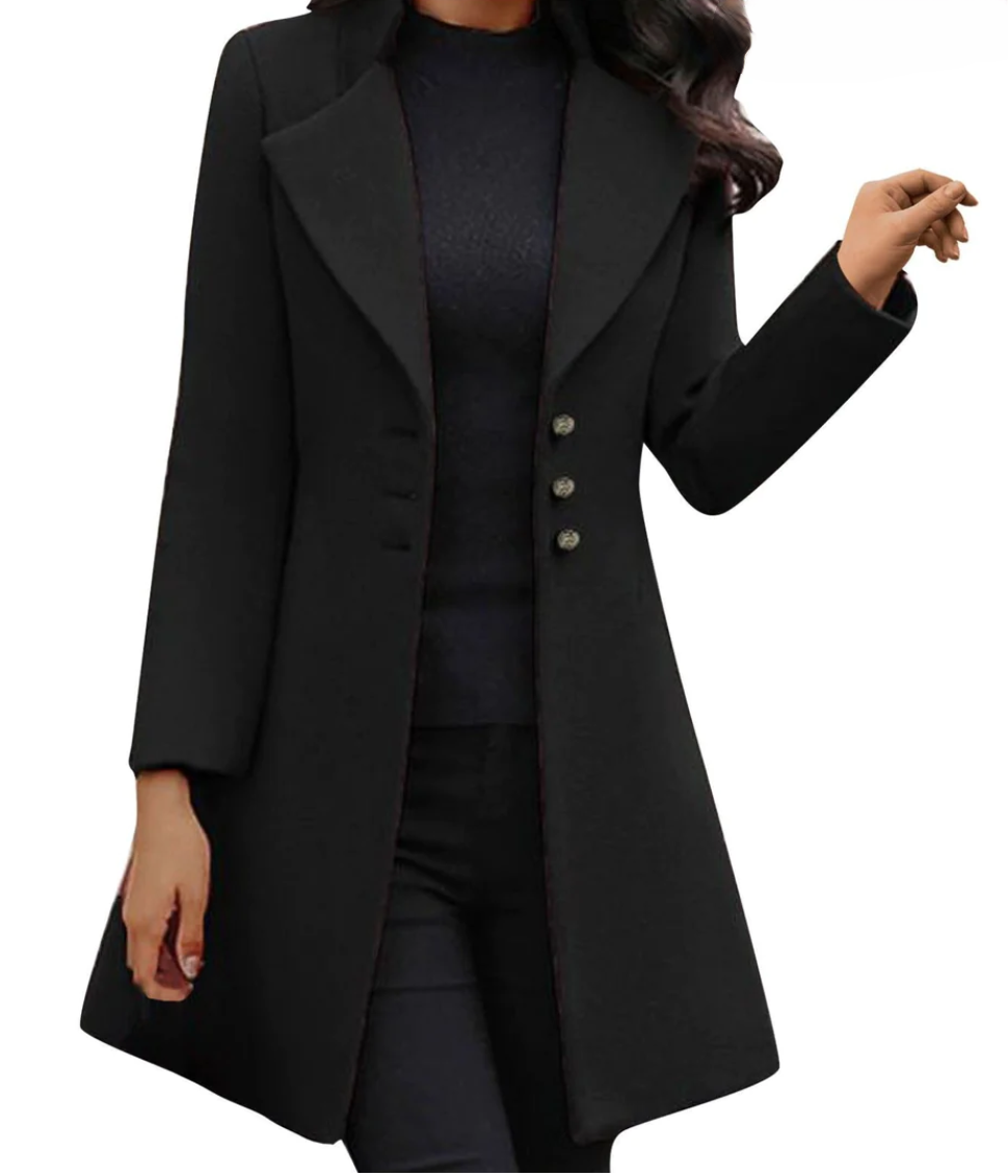 Lina | Long Sleeve Woolen Coat