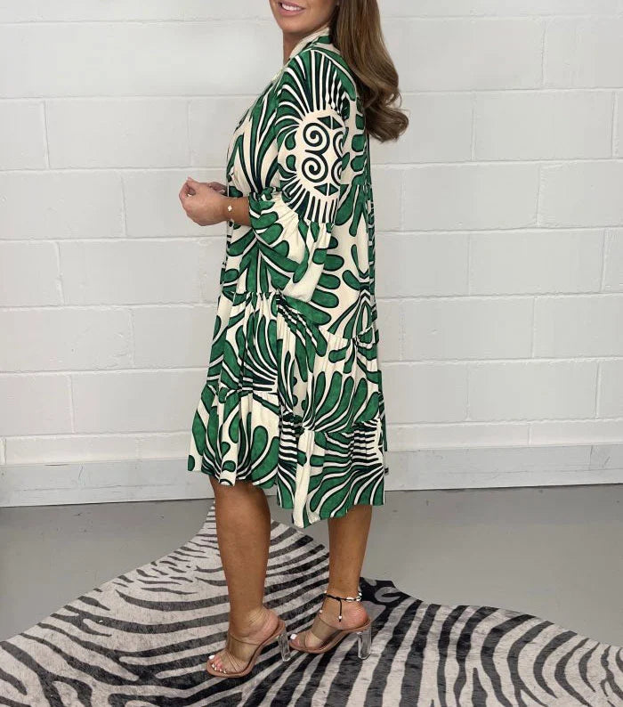Gabriella | Summer Dress With Elegant Print - AMVIM