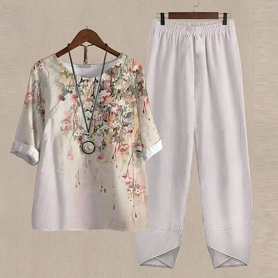 Sandy | Casual Set Outfit - White / S - AMVIM