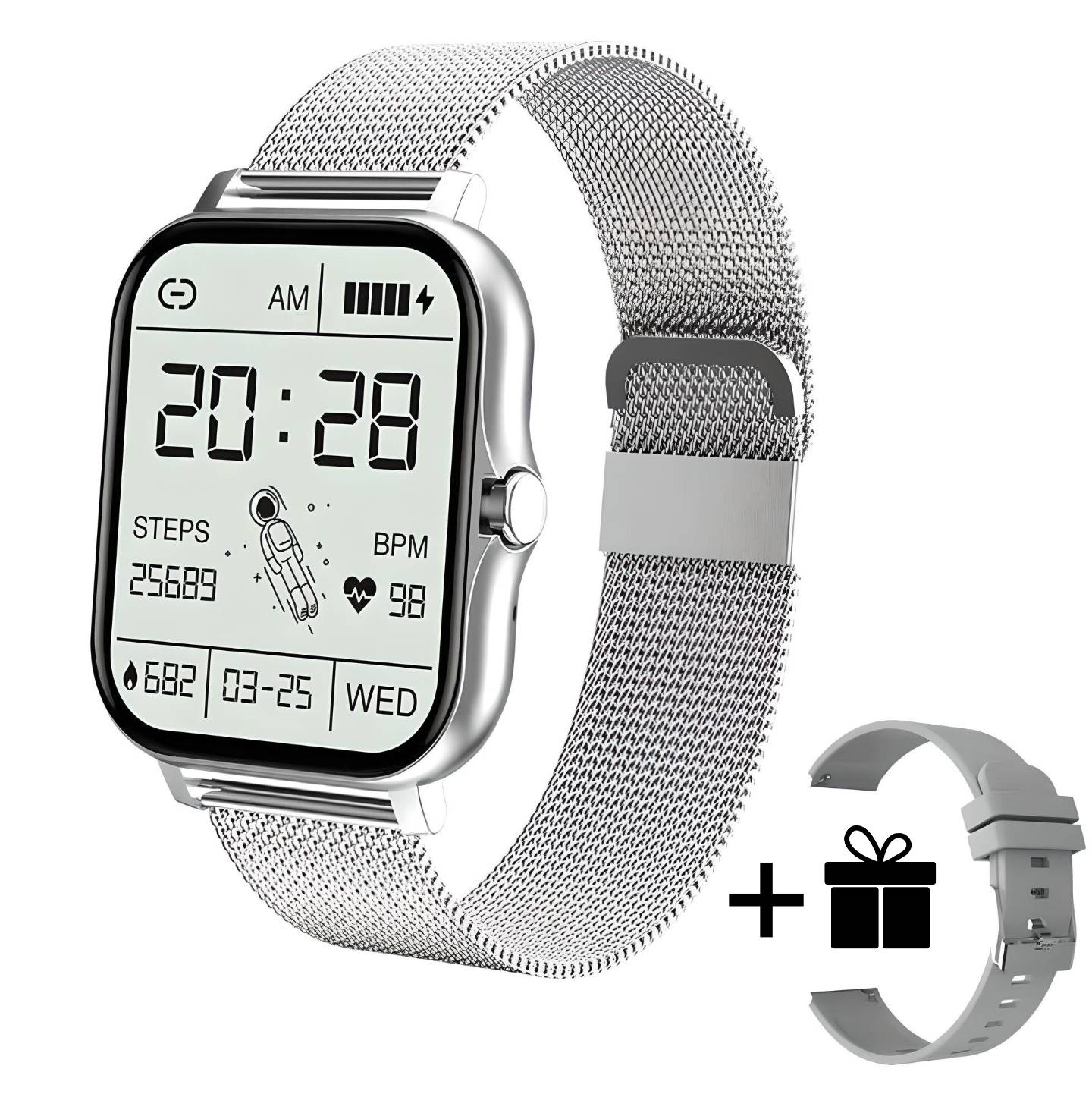 Perrin | Premium Multifunctional Smartwatch - Silver - AMVIM