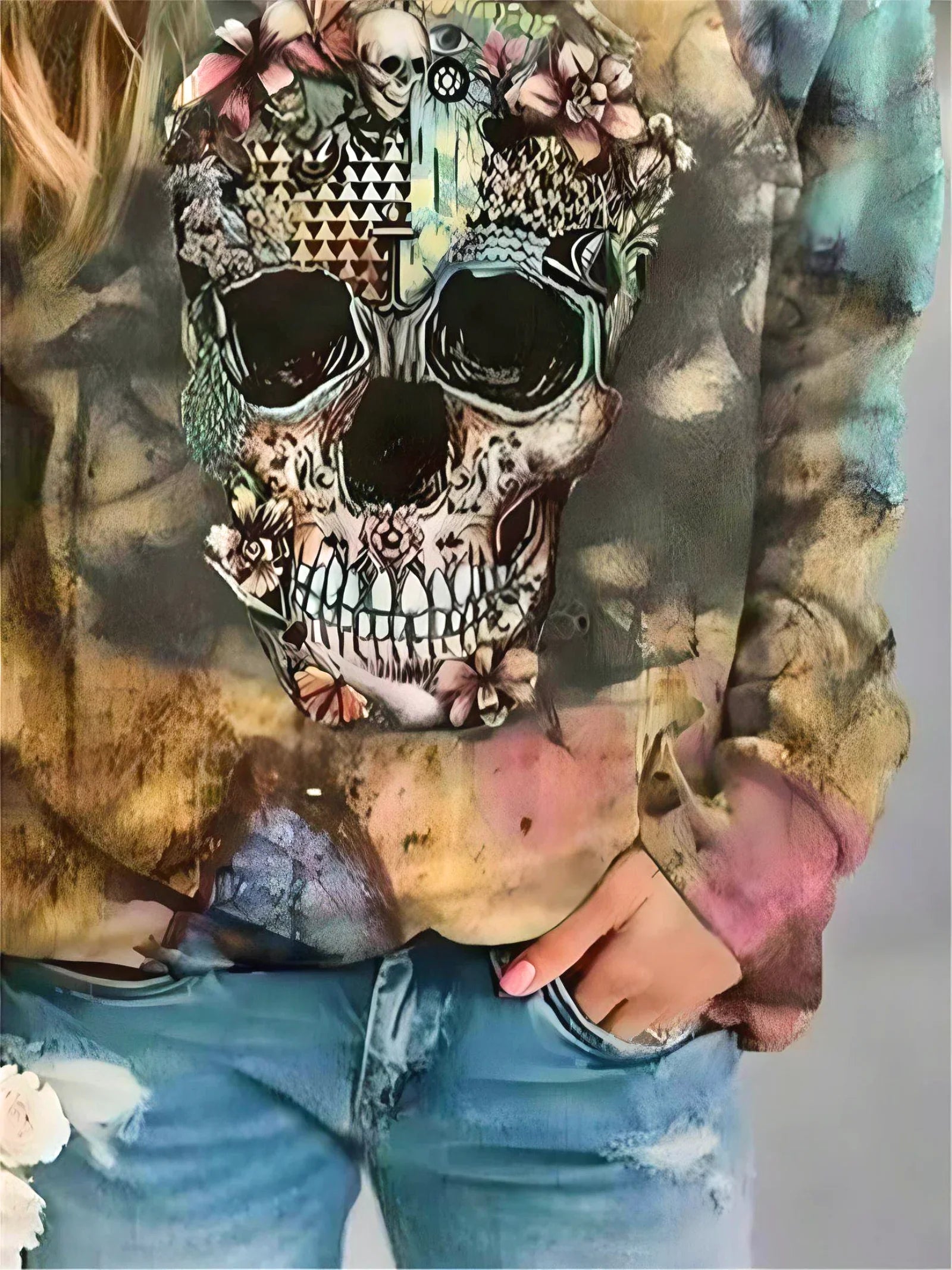 Sienna | Skull Print Sweater - AMVIM