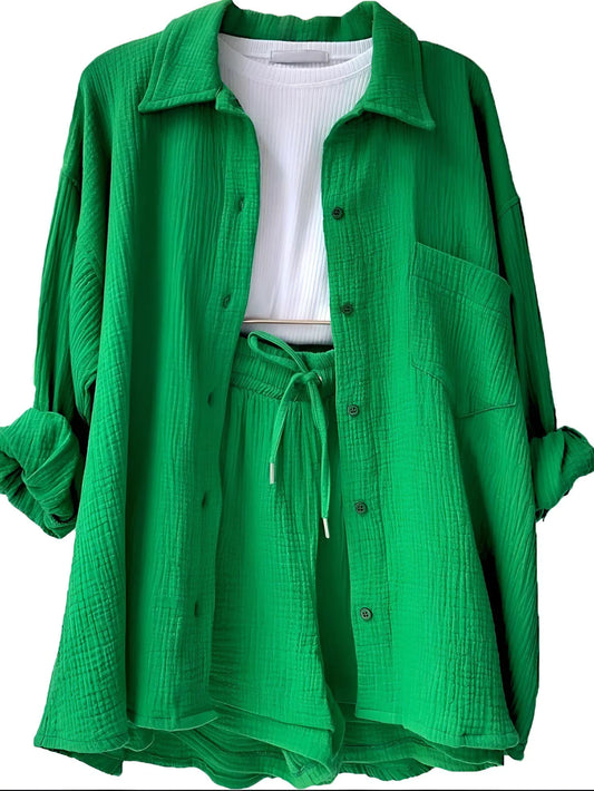 Sussie | Relaxed Sleepwear Set - Green / S - AMVIM