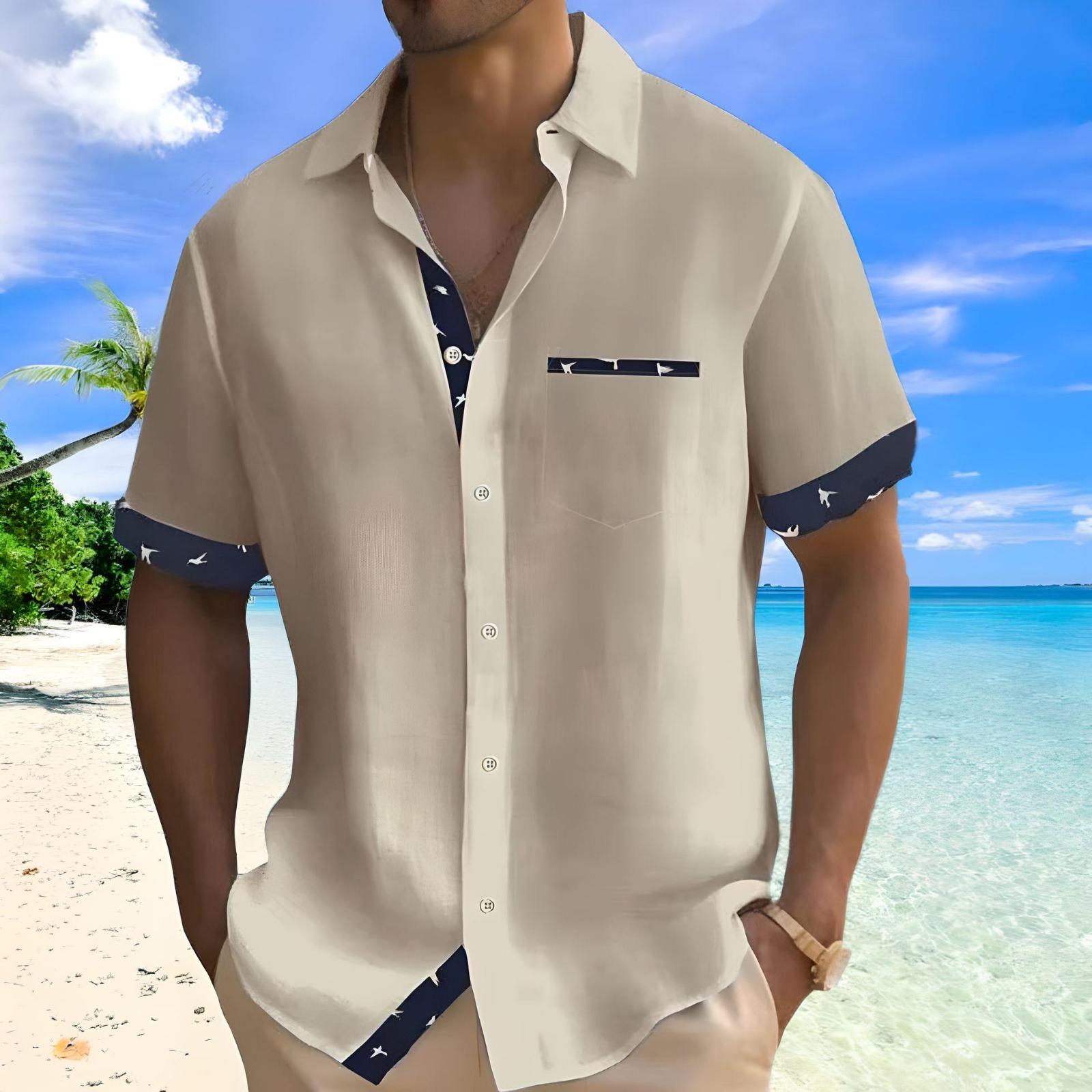 Simon | Stylish summer shirt - Beige / S - AMVIM